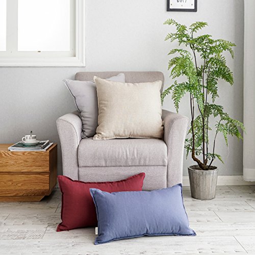 Jeanerlor Natural Cotton Linen Decoration Toss Throw Pillow Sham 18"x18" Cushion Case Yellow Pillow Cover Delicate Decorative Pillowcase for Chair/Couch/Patio, (45 x 45cm), Light Linen - color: Light Linen, size: 18" x 18" (Pack of 1)