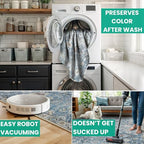 Bloom Rugs Caria Washable Non-Slip 7 ft Runner - Blue/Beige Traditional Runner for Entryway, Hallway, Bathroom, and Kitchen - Exact Size: 2'6" x 7' - color: Blue / Beige, size: 2'6" x 7' (Runner)