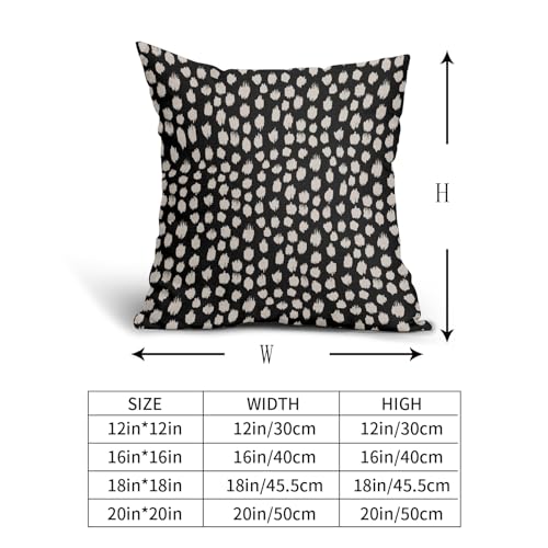 Sweetshow Black Cream Dots Pillow Covers 16x16 Set of 2 Boho Design Polka Dot Throw Pillows Modern Trendy Print Outdoor Decorative Pillowcase Square Linen Cushion Cases Decor for Sofa Couch Bed - color: Black Cream Dots, size: 16" x 16" (Pack of 2)
