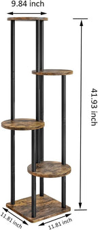 AZERPIAN Plant Stand Indoor 5 Tier Metal Plant Shelf for Multiple Plants Corner Tall Flower Holders for Living Room Balcony Bedroom Patio Garden (Black, 5 Tier)
