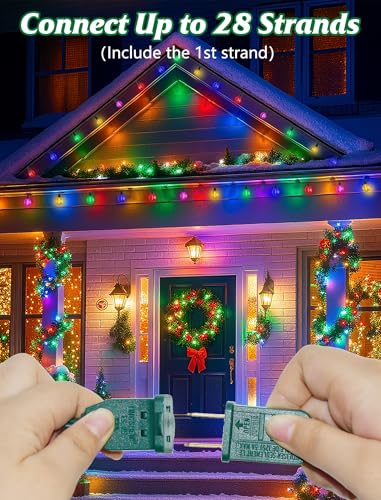 SUNSGNE G40 LED Vintage Christmas Lights, 50FT Christmas Globe String Lights with 27 LED Frosted Multicolor Bulbs(2 Spare) for Patio Backyard Roofline Decorations - color: Frosted Multicolor, size: 50FT