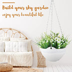 Zopeal 16 Pack Self Watering Hanging Planters 8 Inch Garden Flower Plant Pot Container with Drainer and Chain Round Hanging Pot Plant Basket for Indoor Outdoor Plants (White) - color: White