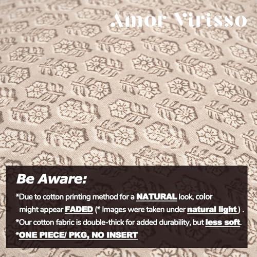 Amor Virisso Floral Pillow Covers 18x18 Couch Pillows for Living Room Farmhouse Neutral Pillow Covers Decorative Throw Pillow Covers Accent Sofa Pillows 1PC, Cloud Cream - color: Cloud Cream, size: 18" x 18" (Pack of 1)