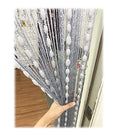 Door String Curtain Flat Silver Ribbon Thread with Shaggy Tassel Room Divider, 39’’x79’’ (Grey-style2) - color: Grey-style2
