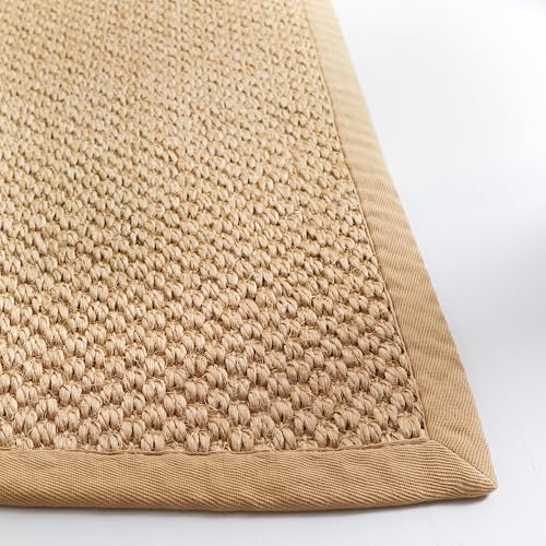 SAFAVIEH Area Rug 2x3 - Natural Fiber Collection - Maize, Sisal, Woven Design with Border (NF525F) - color: Maize, size: 2' x 3' (Rectangular)