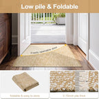 LEEVAN Washable Runner - 2'x5', Tan Hallway Runner, Hand-Woven Reversible Entryway Rug, Cotton Modern Bedroom, Farmhouse Bathroom, Soft Laundry Room, Long Carpet Sink Foyer - color: Tan/Cream, size: 2' x 5' (Rectangular)