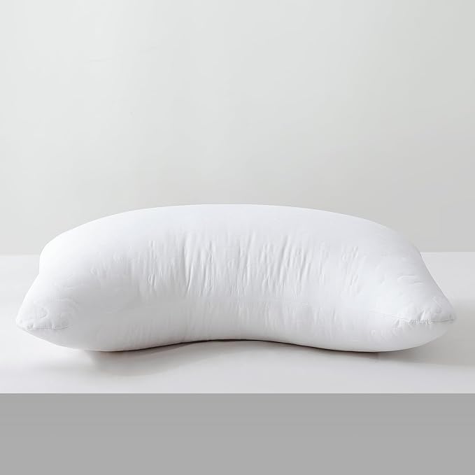 Shatex Neck Pillow Queen Size 28 x 20 inch, Curved Extra Firm Bed Pillow with Adjustable Insert Provides Stronger Support - for Back, Stomach & Side Sleepers