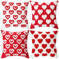 Fourluoo 4 Pcs Valentine's Day Throw Pillow Covers 18x18 Inch Soft Heart Decorative Pillowcase Plush White Red Soft Plush Pillow Covers Cushion Case Decorations for Sofa Living Room Valentine Gift - style: Heart