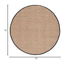 SAFAVIEH Area Rug 6' Round - Natural Fiber Collection - Natural & Black, Seagrass, Basketweave Pattern with Border (NF114C) - color: Natural/Black, size: 6' (Round)