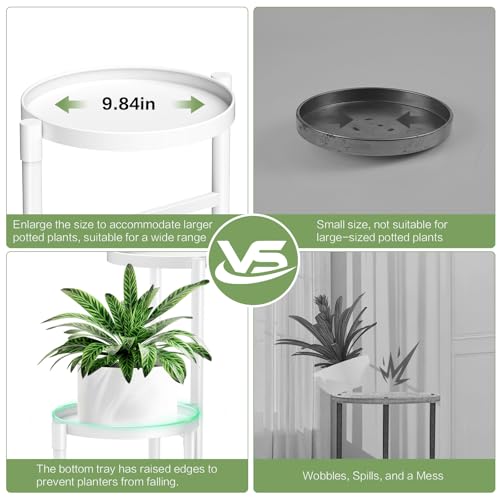 3 Tier Metal Corner Plant Stand Indoor Outdoor, Heightened widened 30 in Tall Multiple Flower Pot Display Holder, Iron Plant Rack Organizer for Living Room Garden Patio Balcony Office White - color: 3 Tier，White
