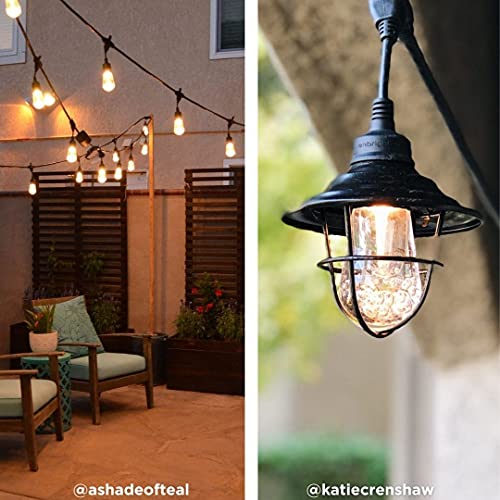 Enbrighten LED Outdoor String Lights 24ft Soft Warm White Patio Lights with Ultra-Durable Shatterproof and Waterproof Acrylic Bulbs for Balcony, Backyard, Porch, Gazebo, Deck, Party and Market, 35629 - size: 24ft