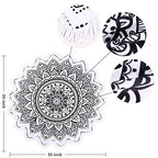 Large Microfiber Boho Mandala Beach Towel Round Bohemian Beach Blanket Hippie Indian Throw Blanket Beach Tapestry Sand Free Quick Dry Picnic Meditation Mat Wall Decor Circle Tablecloth,59'',Black - color: Black Mandala