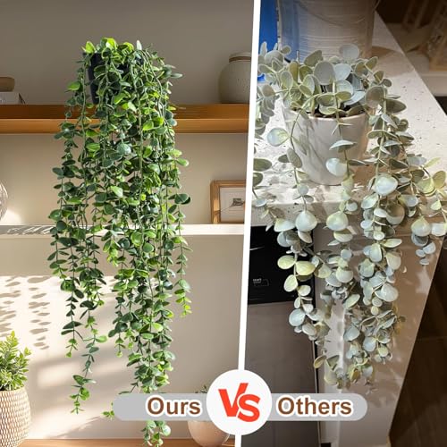 Artificial Hanging Plant 2 Pcs Faux Plant Ivy Vine Faux Eucalyptus Vines Fake Potted Greenery for Wall Living Room Home Shelf Office Bathroom Outdoor Indoor Decor (Type 7) - color: Type 7