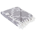 DII Modern Moroccan Cotton Blanket Throw with Fringe for Couch, Chair, Guest Room, Picnic, Camping, Beach, & Everyday Use, 50x60, Gray - color: Gray