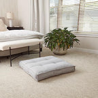 Square Tufted Floor Pillow with Removable Cover, Cement, Medium (32") - color: Cement, size: Medium (32")