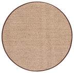 SAFAVIEH Area Rug 6' Round - Natural Fiber Collection - Natural & Dark Brown, Seagrass, Basketweave Pattern with Border (NF114K) - color: Natural/Dark Brown, size: 6' (Round)