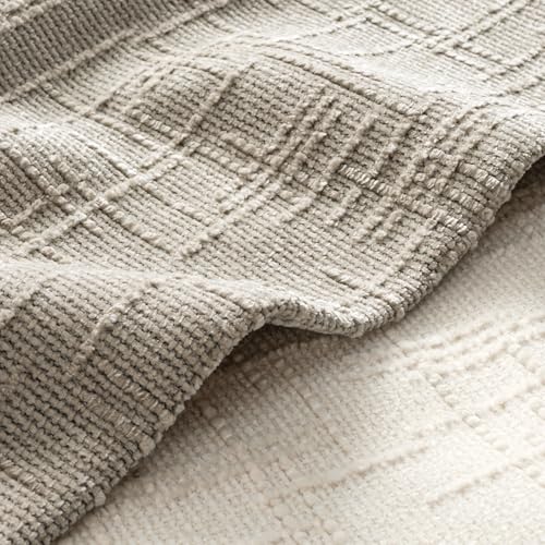 MIULEE Textured Throw Pillow Covers Thick Chenille Decorative Pillows Light Brown 18x18 Inch Set of 2 Modern Boho Farmhouse Home Decor Neutral Cushion Covers for Couch Sofa Living Room Bedroom - color: Light Brown, size: 18" x 18" (Pack of 2)