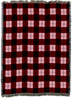 Pure Country Weavers Plaid Blanket Watermelon - Patterns Gift Tapestry Throw Woven from Cotton - Made in the USA (72x54) - color: Watermelon