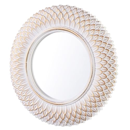 Round Decorative Wall Mirror, White Circle Mirror for Bedroom, Entryway, Living Room, Decorative Modern Wall Decor - color: White
