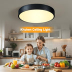 Black Flush Mount Ceiling Light 12 inch LED Dimmable Ceiling Lamp 24W 5CCT(2700K-5000K) Modern Close to Ceiling Light Fixture for Bedroom Foyer Kitchen Entryway Closet Hallway - color: Black