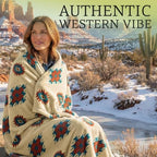 Sacred Thread Aztec Blanket Fleece, Reversible Native American Blanket, Western Throw, Native American Western (Cream Flannel) (Throw (40”x60”)) - color: Cream Flannel, size: Throw (40”x60”)