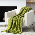 Dr. Seuss Grinch Holiday & Christmas Bedding Soft Cozy Chic Dreams Feather Knit Intarsia Throw Blanket, 50 in x 60 in, (Officially Licensed Product) by Franco Collectibles - color: Grinch, size: 50 in x 60 in