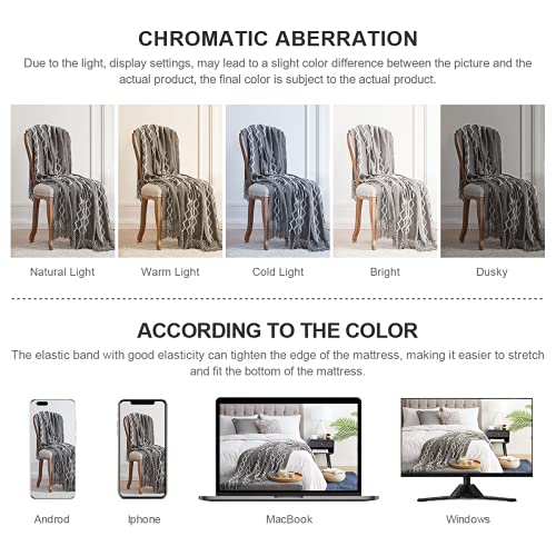 BOURINA Fluffy Chenille Knitted Fringe Throw Blanket Lightweight Soft Cozy for Bed Sofa Chair Throw Blankets Grey 60" x 80" - color: A-grey, size: 60"×80"