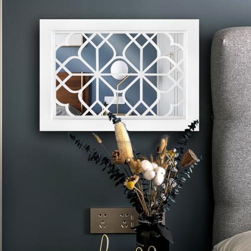 Wocred Set of 2 Rectangular Wall Mirror,White Color Entry Mirror for Bathroom Renovation,Bedrooms,Living Rooms and More(11”x15”) - color: White, size: 11x15 inch - 2 PCS