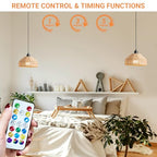 Battery Operated Pendant Light with Remote,Battery Hanging Light Rattan Woven Chandelier No Wiring Needed,Rechargeable Light Bulb 50+Hours Continue Use,Perfect for Kitchen Islands Ceiling Lighting - color: Brown-A