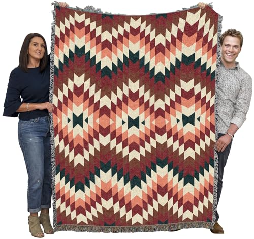 Pure Country Weavers Sandy Fires - Western Tapestry Throw Blanket Woven from Cotton - Made in The USA (72x54) - color: Sandy Fires