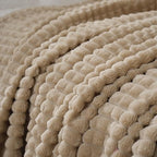 Puncuntex Flannel Fleece Beige Throw Blanket 50"×60",Super Soft Plush Cozy Blanket with 3D Jacquard Square Grid Design Luxury for Couch Sofa Chair,Khaki - color: Khaki, size: 50"×60"