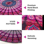 raajsee Indian Cotton Purple Tapestry Mandala Wall Hangings, Hippie Tapestries,Boho Throw Bohemian Bedding, Beach Blanket, Yoga Meditation Rugs Queen Bedspread Queen (82x92 Inches / 210x232 Cms) - color: Purple, size: 92"L x 82"W