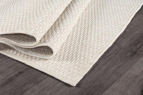 Easy Jute Rug 4x6 Indoor Outdoor Natural Rugs Solid Fiber Rug Woven Area Rug Boho Easy Clean Inside Carpet for Living Room Bedroom Dining Room Hallway or Outdoor Patio Porch (4 X 6 Bone) - color: Bone/White, size: 4' x 6' (Rectangular)