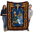 Pure Country Weavers Christmas Nativity Blanket - Jesus Manger Three Wise Men Gift Christmas Tapestry Throw Woven from Cotton - Made in the USA (72x54) - color: Christmas Nativity