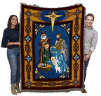 Pure Country Weavers Christmas Nativity Blanket - Jesus Manger Three Wise Men Gift Christmas Tapestry Throw Woven from Cotton - Made in the USA (72x54) - color: Christmas Nativity