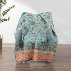 Greenland Home Barefoot Bungalow Audrey Throw Blanket, 50 x 60-inch, Turquoise - color: Turquoise