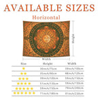 Water Lily and Sun Orange Green Tapestry, Floral Mandala Bohemian Decorative Wall Hanging, Aesthetic Tapestries for Living Room, Bedroom, Meditation 80x60 Inch - size: 80x60 Inch