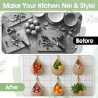 6 Pack Hanging Fruit Baskets for Kitchen Boho Wall Hanging Baskets for Organizing Handwoven Wall Fruit Basket Boho HangingWall Basket for Garlic Potato Onion Home Fruits and Vegetable StorageBaskets