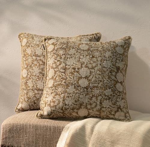 Decorative Throw Pillow Covers, Set of 2 (Teak Brown, 18" x 18" (Pack of 2)) - color: Teak Brown, size: 18" x 18" (Pack of 2)