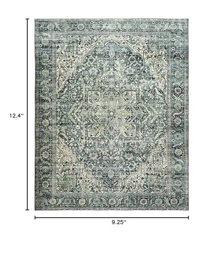 BILEEHOME Dark Emerald Green 2x3 Rug for Living Room,Vintage Floral Waterproof Non Slip Cool Area Rugs for Men Office Hardwood Floors Bedroom - color: Dark Green, size: 2' x 3' (Rectangular)
