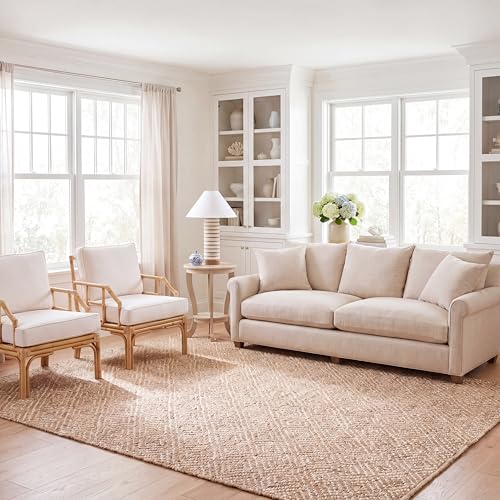 SAFAVIEH Natural Fiber Collection Area Rug - 6' x 9', Natural & Ivory, Handmade Boho Farmhouse Woven Jute, Ideal for High Traffic Areas in Living Room, Bedroom (NF185A) - size: 6' x 9' (Rectangular)