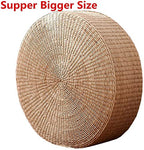 HUAWELL 2 Pack Super Bigger Size Tatami Floor Pillow Sitting Cushion, Round Padded Room Floor Straw Mat for Outdoor Seat Dia: 60CM (23.6) - style: 23.6 Inch