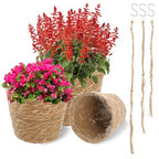 3 Pack Plant Basket for Indoor, Wicker Seagrass Plant Pots with Liner, Macrame Plant Hanger, Woven Natural Planter Baskets Outdoor for Flower, Balcony,Home