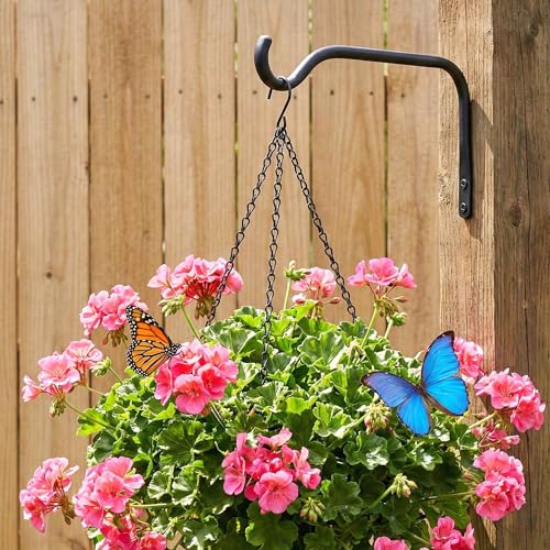 Lifyzoon Durable Plant Hangers Brackets: 2 Pack 6 Inch Outdoor Metal Hanging Plant Brackets - Rustproof Wall Hooks for Hanging Flower Basket Wind Chimes and Lanterns - size: 6Inch-2Pack