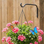 Lifyzoon 8 Inch Plant Hanger Brackets - 2 Pack Metal Hanging Wall Hooks | 15lbs Heavy Duty, Rustproof Metal, Outdoor Wall Mount, Garden Decor, For Flower Basket, Bird Feeder Hooks, Plant Lovers - size: 8Inch-2Pack