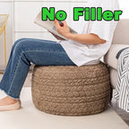 Asuprui 20x14 Inch Unstuffed Ottoman Pouf Cover – Lightweight Foot Rest, Floor Bean Bag Chair, Storage Pouf for Living Room, Bedroom & Balcony (Filler Not Included) (Light Coffee) - color: Light Coffee