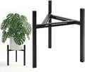 Adjustable Plant Stand Indoor Outdoor, Heavy Duty Metal Modern Plant Holder for 8-12 Inch Pots, Stable Corner Flower Pot Stand Black (Pot & Plant Not Included) (Back-1PCS)