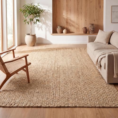 JONATHAN Y Estera Hand Woven Boucle Chunky Jute Ivory Indoor Area Rug, 8x10, Bohemian, Transitional, Easy-Cleaning for Living Room, Bedroom, Kitchen, Pet Friendly, Non-Shedding (NFR102B-8) - color: Ivory, size: 7'8" x 10' (Rectangular)