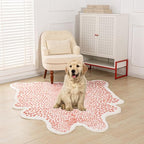 Huichenxing2021FURSTORE Leopard Rug Cheetah Print Rug Large Faux Cowhide Skin Mat Animal Print Area Rugs for Living Room Bedroom Home Office 5.3ft x 6.7ft Pink - color: Light Pink Leopard 78.7"l X 63" W