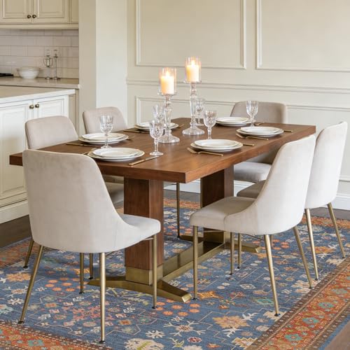 Area Rugs for Living Room 5x7, Stain Resistant Non-Slip Washable Bedroom Rug, Soft Vintage Boho Rug for Dining Room Kitchen Playroom (Indigo Terracotta) - color: Indigo Terracotta, size: 5' x 7' (Rectangular)